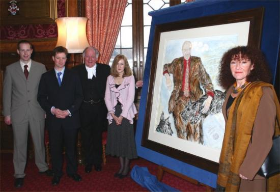 Photograph of Artist Fionna Carlisle From Wick Attends Unveiling Of Robin Cook Painting