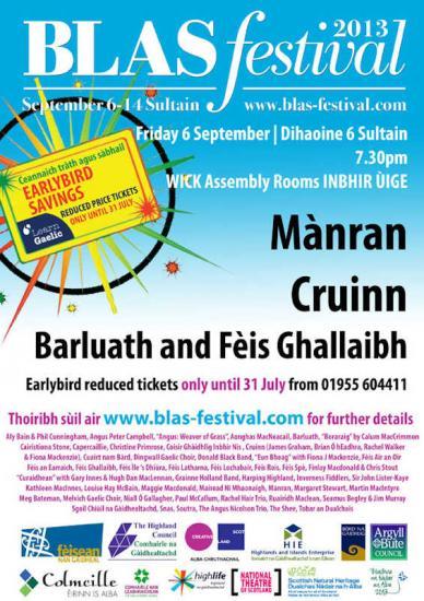 Photograph of Early Bird Tickets for Blas Festival 2013