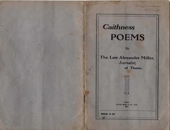 Photograph of Caithness Dialect Poetry of Alexander Miller