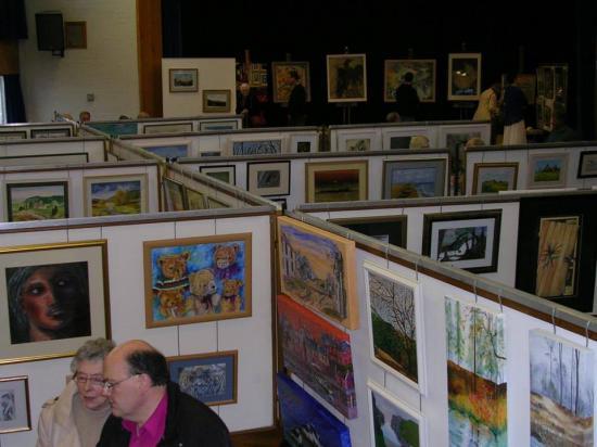 Photograph of Society Of Caithness Artists - Handing In Day For Exhibition