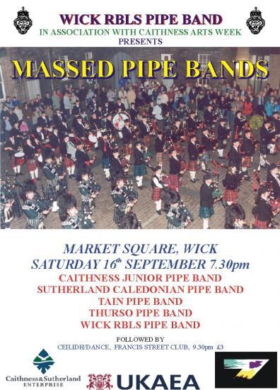 Photograph of Massed Pipe Bands - Wick - Saturday 16th September