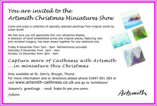 Photograph of Invitation To A Christmas Miniatures Art Exhibition From Artsmith