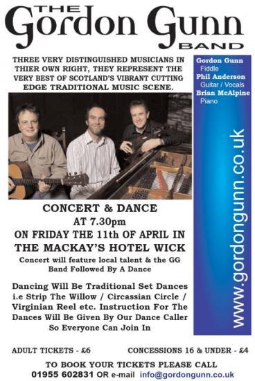 Photograph of The Gordon Gunn Band At Mackays Hotel Wick 11 April