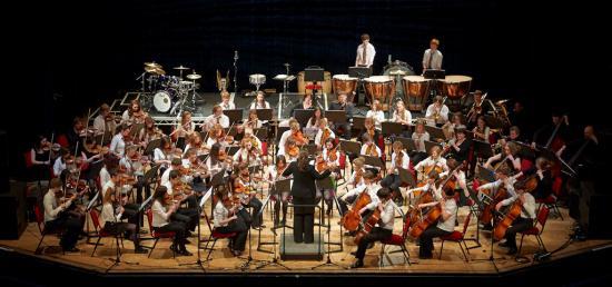 Photograph of Young Highland musicians shine on stage