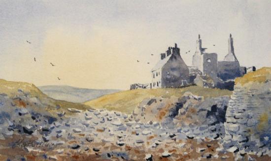 Photograph of Keith Tilley - The Four Stages To Brims Castle Water Colour