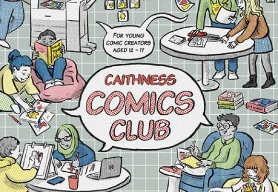 Photograph of Caithness Comics Club With Aimee Lockwood